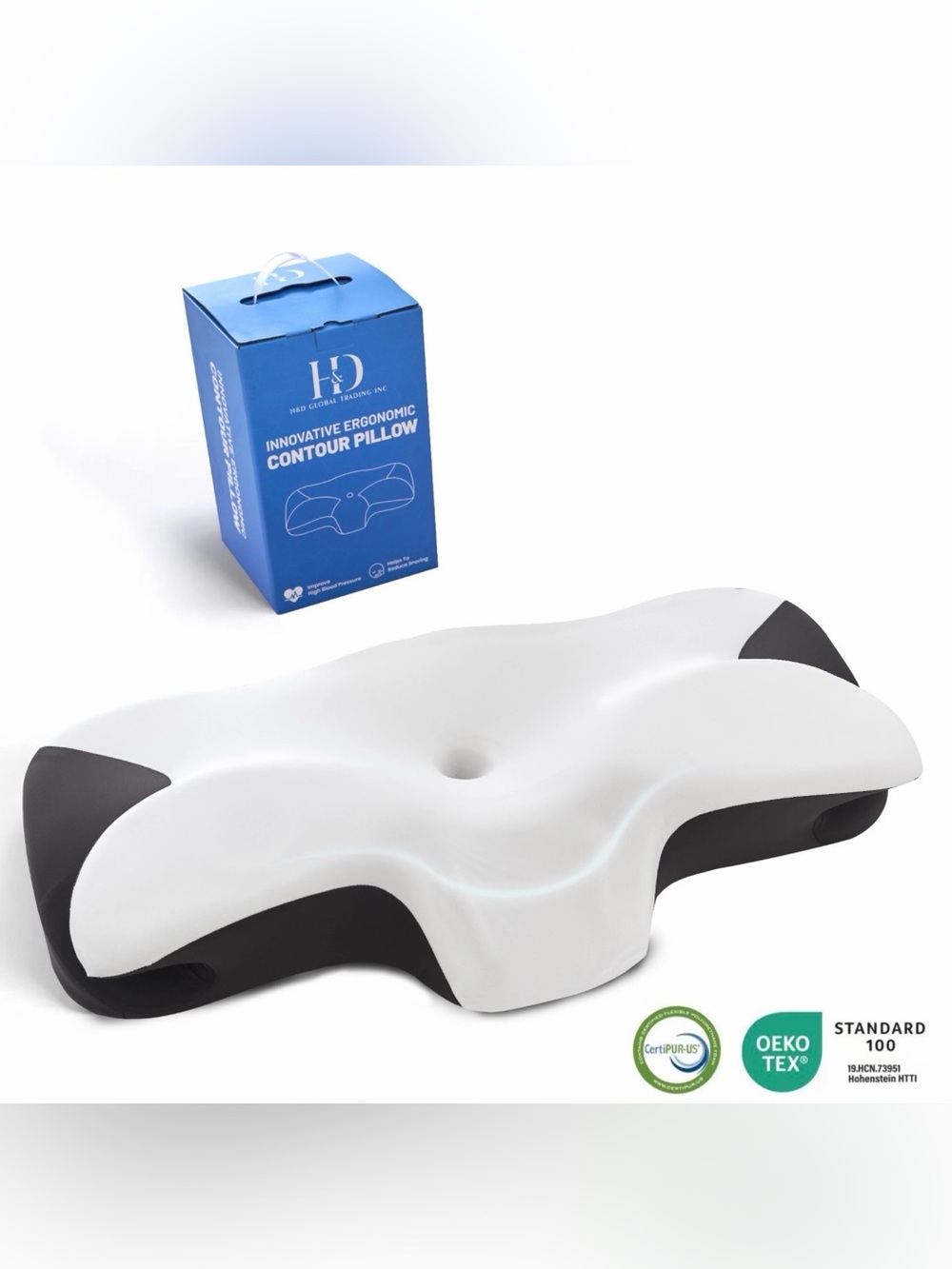 NWT Ergonomic Contour Memory Foam Orthopedic Pillow